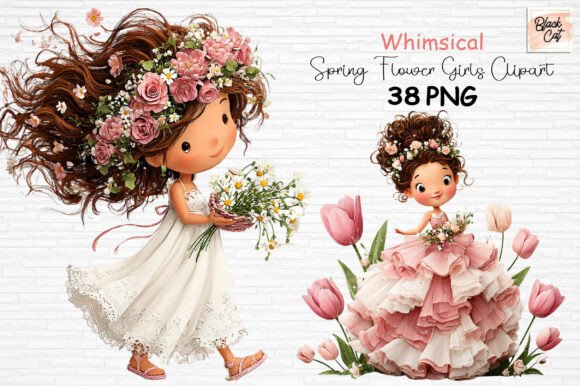 Download Spring Flower Girls Clipart PNG - Clip Collection