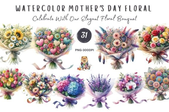 Download Watercolor Mothers Day Floral Clipart - Clip Collection