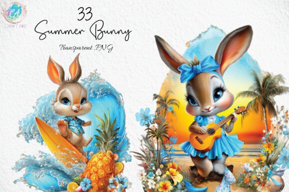Download Whimsical Summer Bunny Clipart PNG - Clip Collection