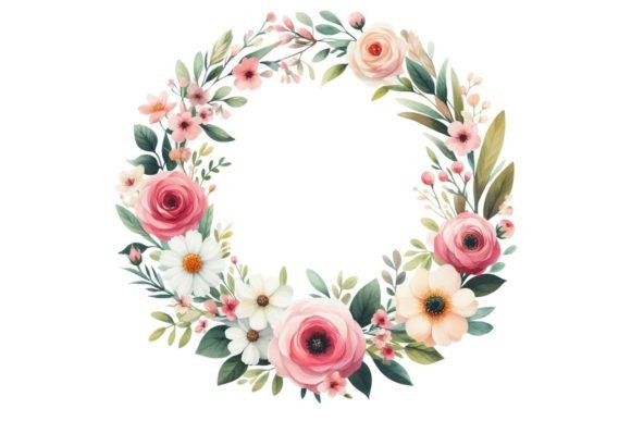 Download Watercolor Floral Wreath Clipart - Clip Collection