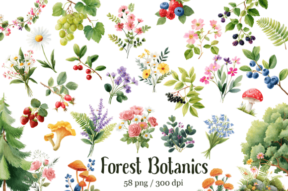 Download Botanical Forest Wildflower Clipart - Clip Collection
