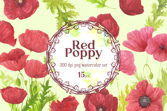 Download Red Poppy Watercolor Floral Clipart - Clip Collection