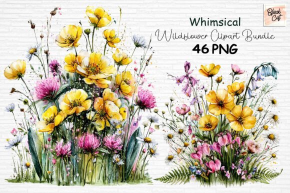 Download Whimsical Wildflower Clipart Bundle PNG - Clip Collection