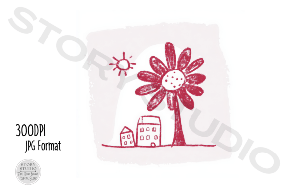 Download Rustic Flower &amp; House Clipart Scene - Clip Collection