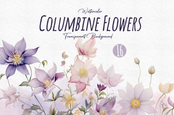 Download Watercolor Columbine WildFlower Clipart - Clip Collection