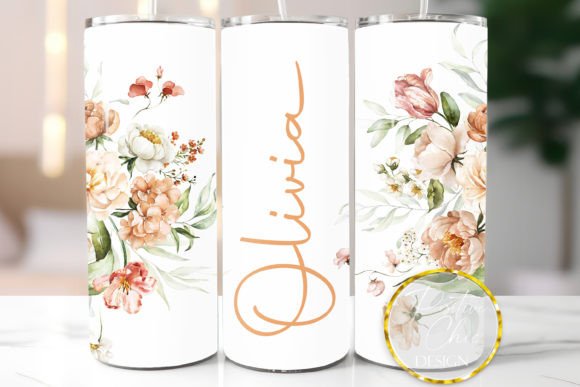 Download Custom Name Tumbler Wrap Flowers Design - Flowers design Collection
