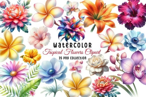 Download Tropical Flowers Clipart Bundle - Clip Collection