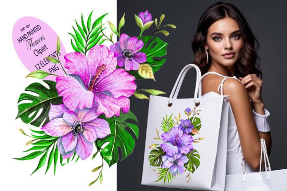 Download Watercolor Flowers Clipart Tropical Png - Clip Collection