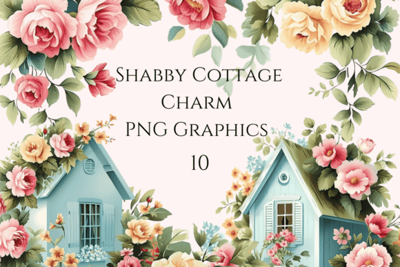 Download Shabby Chic Cottage and Flower Clipart - Clip Collection