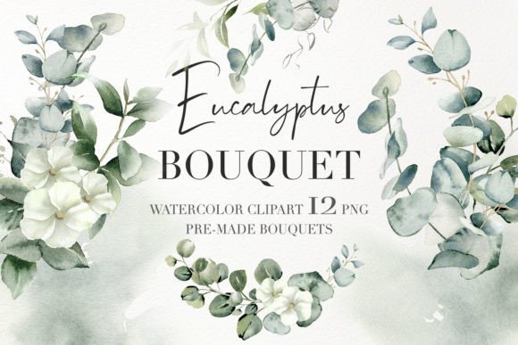 Download Watercolor Eucalyptus Bouquet Clipart - Clip Collection