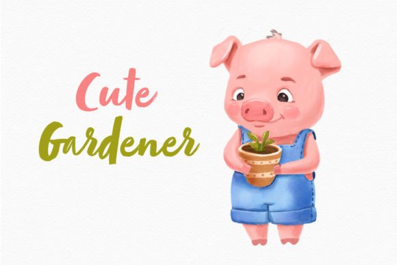 Download Piglet Gardener Clipart Cute Animal PNG - Clip Collection