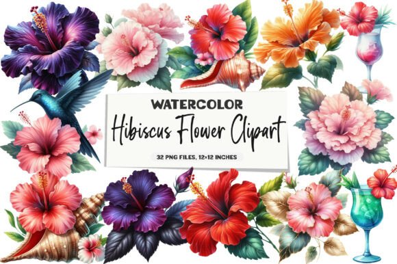 Download Hibiscus Flower Watercolor Clipart - Clip Collection