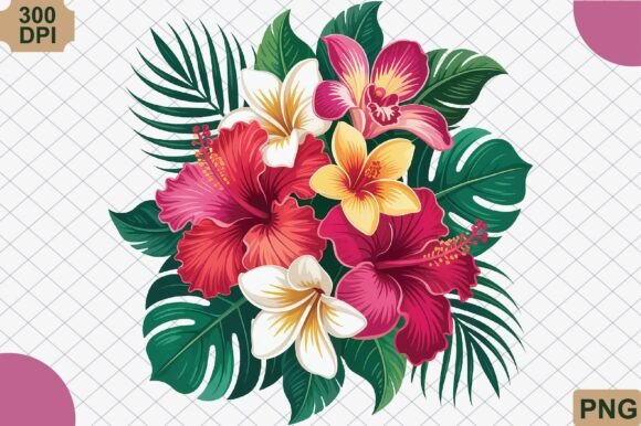 Download Tropical Flower Bouquet PNG - Bouquet Collection