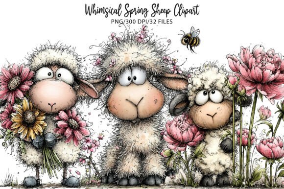 Download Whimsical Spring Sheep Clipart - Clip Collection