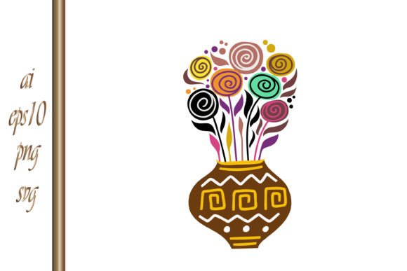 Download Creative Clipart Flower Boho Jug Vector - Clip Collection