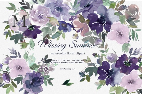 Download Watercolor Floral Clipart Huge Set - Clip Collection