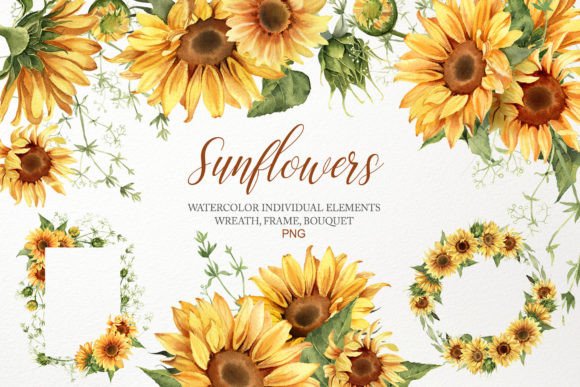 Download Watercolor Sunflower Clipart Bouquet PNG - Clip Collection