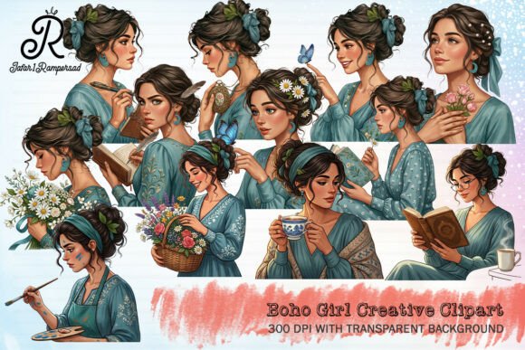Download Boho Girl Creative Clipart - Clip Collection