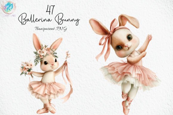 Download Watercolor Ballerina Bunny Clipart PNG - Clip Collection