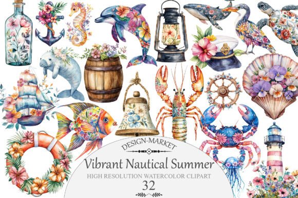 Download Vibrant Nautical Summer Clipart - Clip Collection