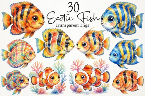 Download Watercolor Exotic Fish PNG Clipart - Clip Collection