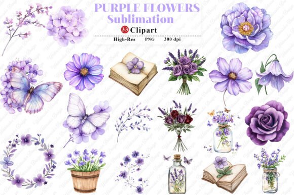 Download Purple Flowers Watercolor Flower Clipart - Clip Collection