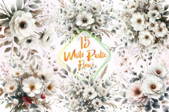 Download Watercolor Rustic Flower Clipart Bundle - Clip Collection