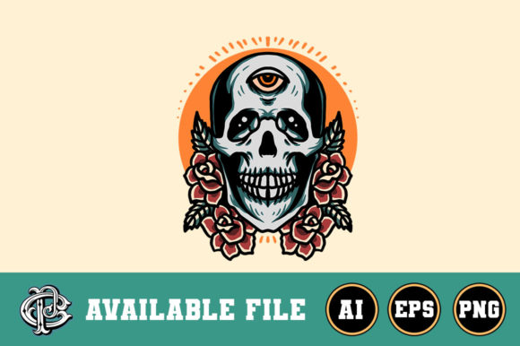 Download Skull and Roses Design - Premium Resources