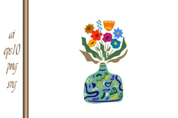 Download Creative Clipart Flower Boho Jug Vector - Clip Collection