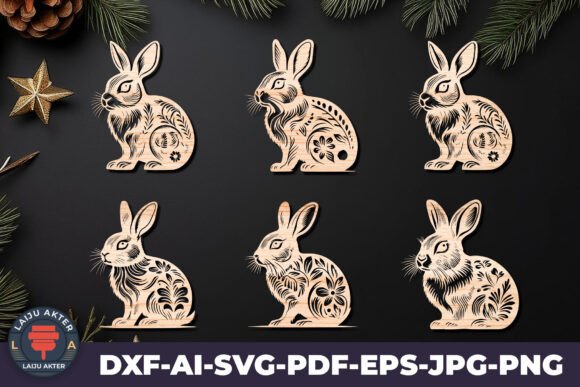 Download Cricut RABBITS Easter Laser Cut SVG File - Premium Resources