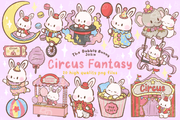 Download Kawaii Circus Fantasy Bunny Clipart - Clip Collection