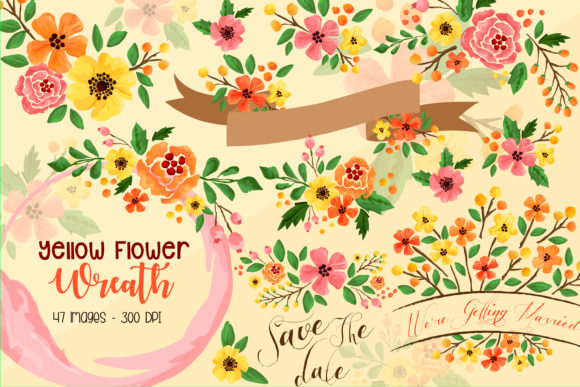 Download Yellow Flower Clipart - Flower Wreath - Clip Collection