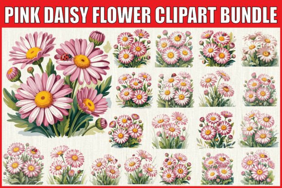 Download Pink Daisy Flower Clipart Bundle - Clip Collection
