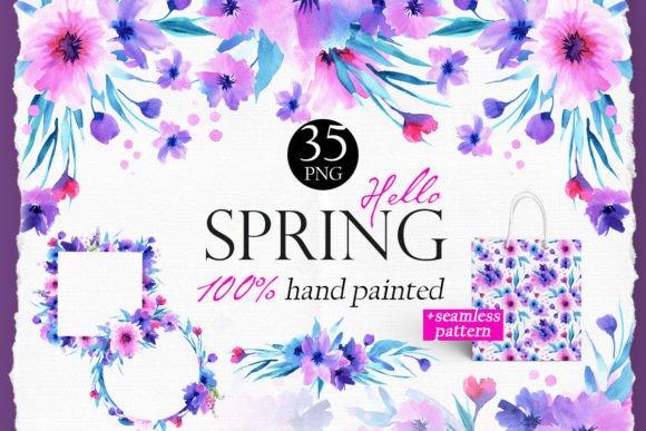 Download Purple Pink Watercolor Spring Clipart - Clip Collection
