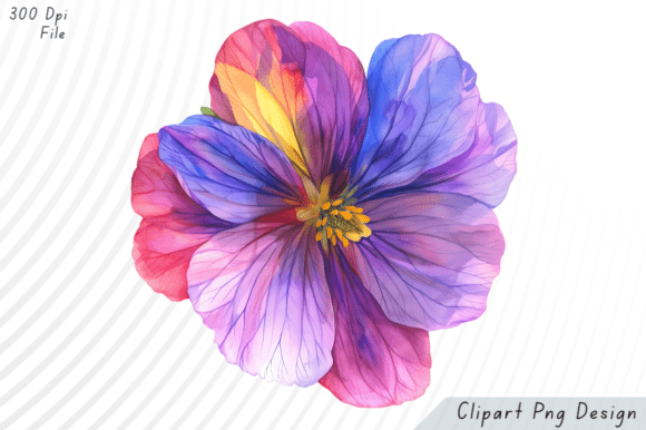 Download Watercolor Rainbow Hibiscus Flower Clipa - Clip Collection