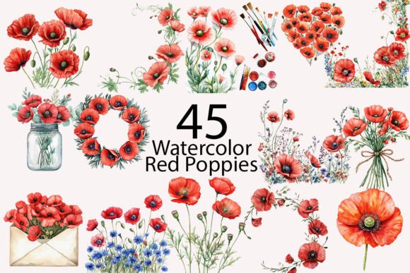 Download Poppies Watercolor Clipart - Clip Collection