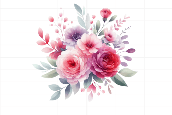Download Watercolor Colorful Flowers Bouquet - Bouquet Collection