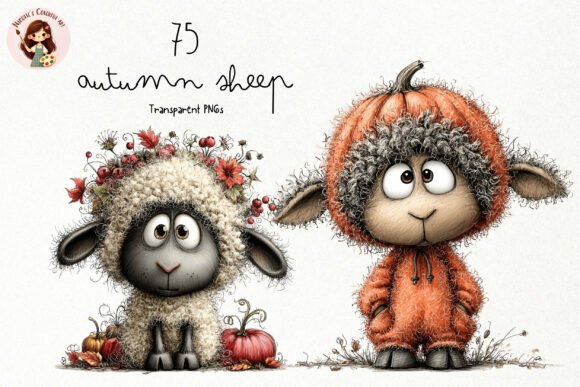 Download Cute Autumn Fuzzy Sheep PNG Clipart - Clip Collection