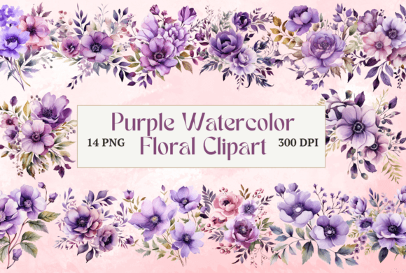 Download Watercolor Purple Bloom Flower Clipart - Clip Collection