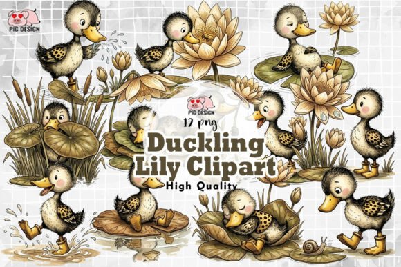 Download Cute Duckling Lily Clipart PNG - Clip Collection