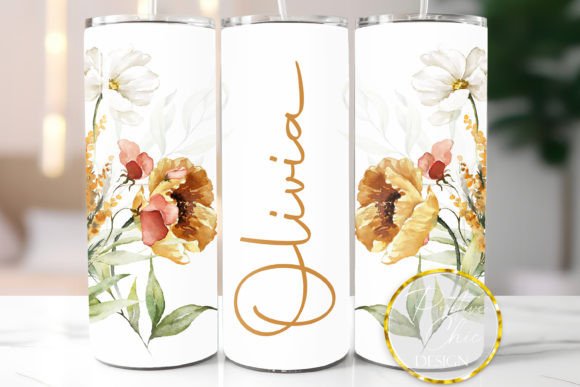 Download Personalized Tumbler Wrap Flowers Design - Flowers design Collection