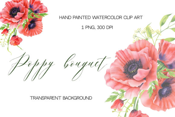 Download Watercolor Red Poppies Bouquet Flower - Bouquet Collection