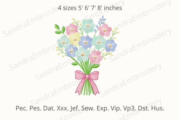Download Flower Bouquet Machine Embroidery Design - Bouquet Collection