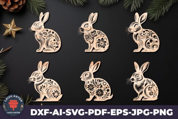 Download Cricut RABBITS Easter Laser Cut SVG File - Premium Resources