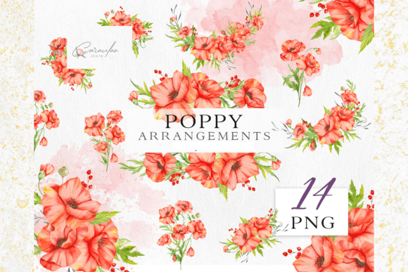 Download Poppy Watercolor Clipart, Poppy Bouquets - Clip Collection