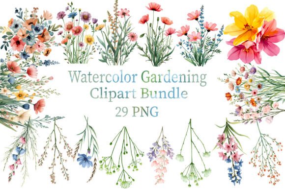 Download Watercolor Flower Clipart Bundle - Clip Collection